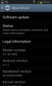 Android operating system version number