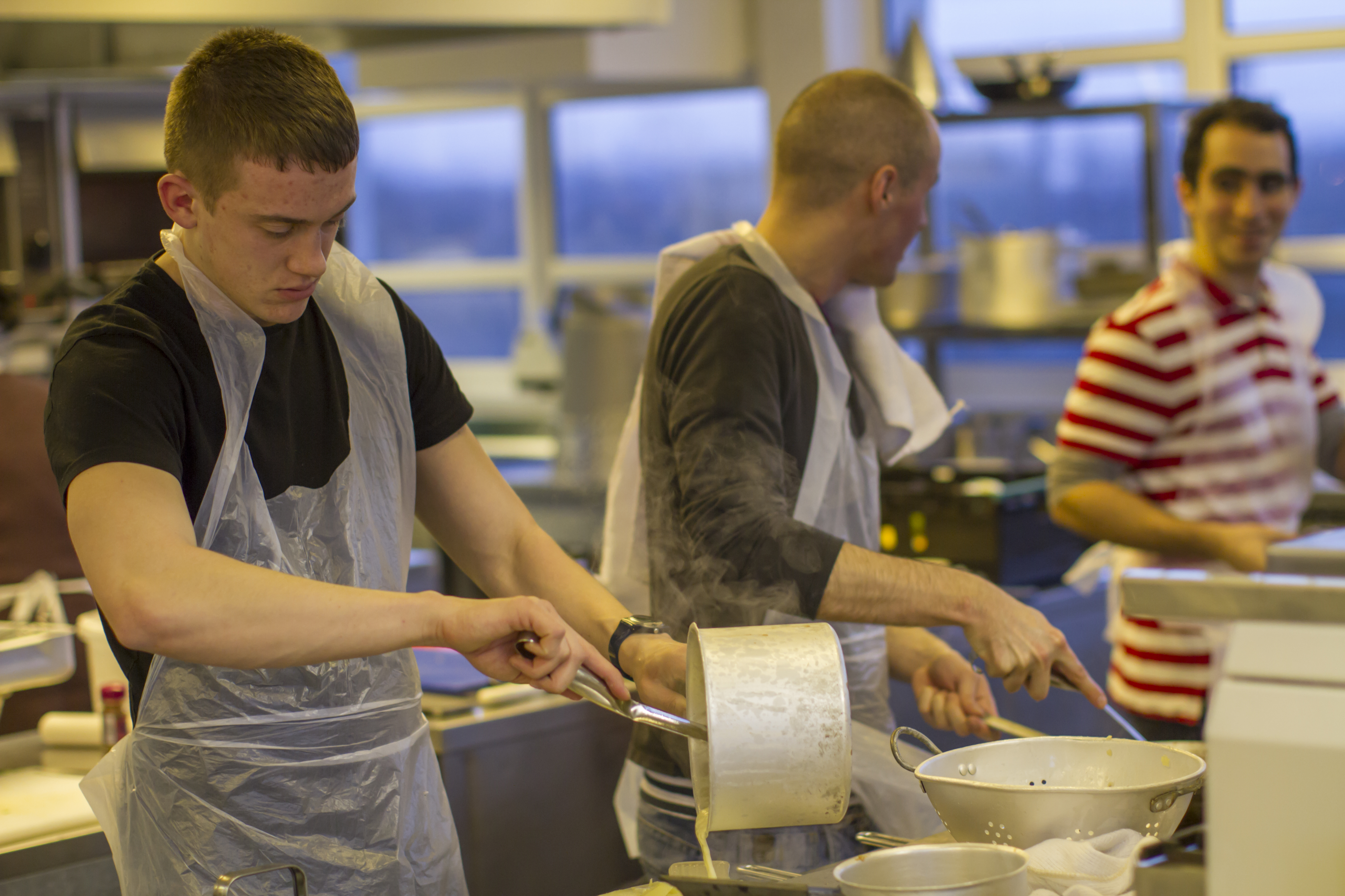 Our winners Tom & Hadi at work in the kitchen