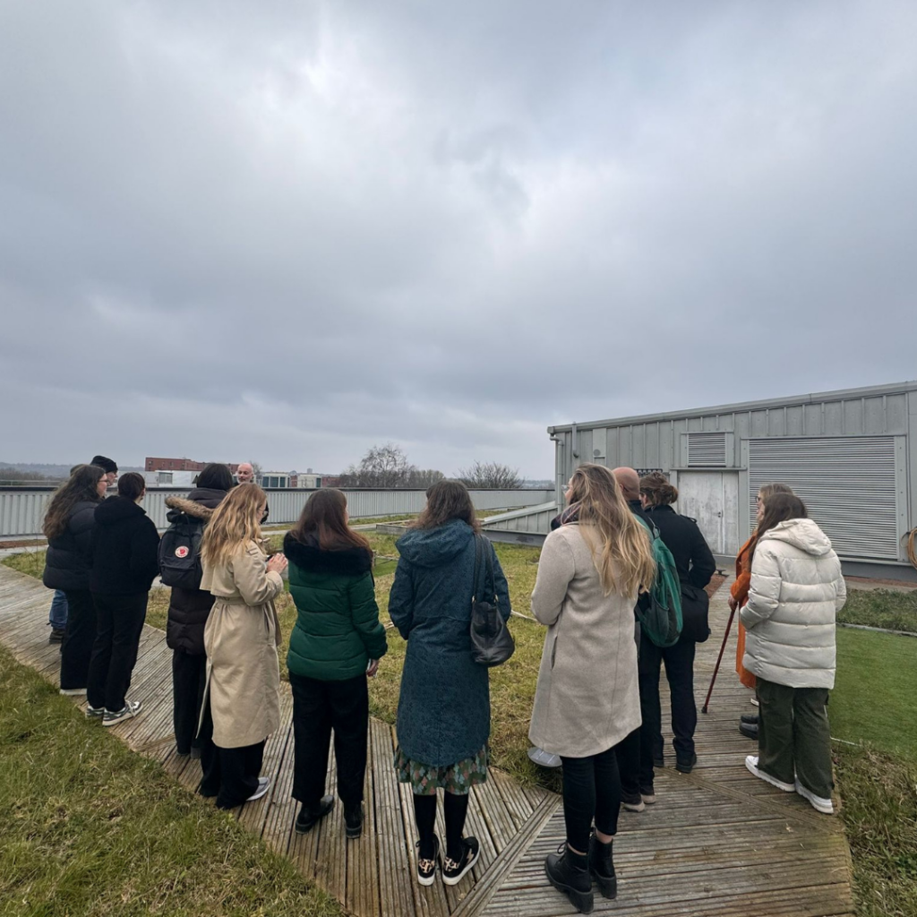 EAUC visitors on green roof