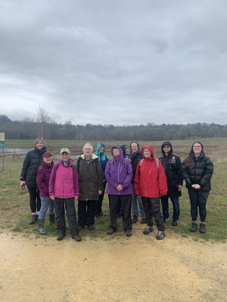 Group of walkers in Kersal Wetlands