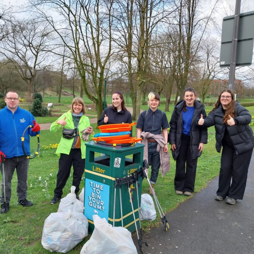 Volunteers at litter pick