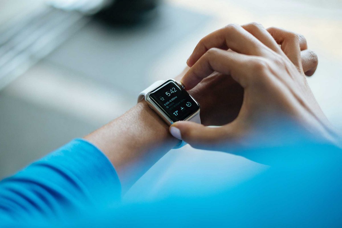 A person checks their watch