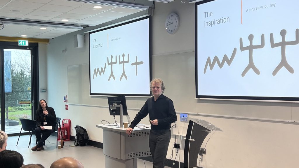 Gordon Fletcher delivering a talk at Salford Authors