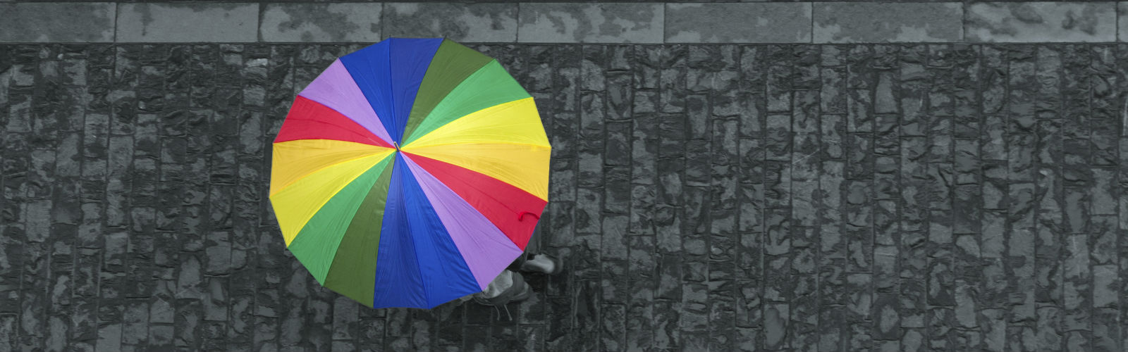 Multi-coloured umbrella