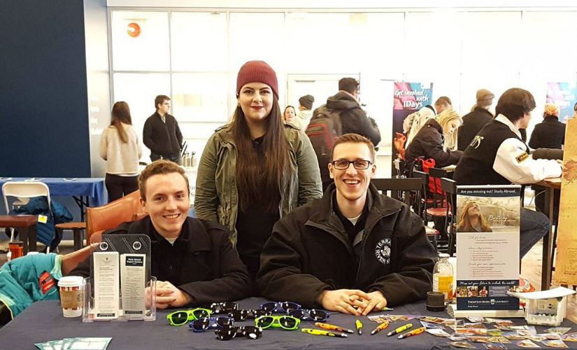 Image: Martin advising students on their study abroad options