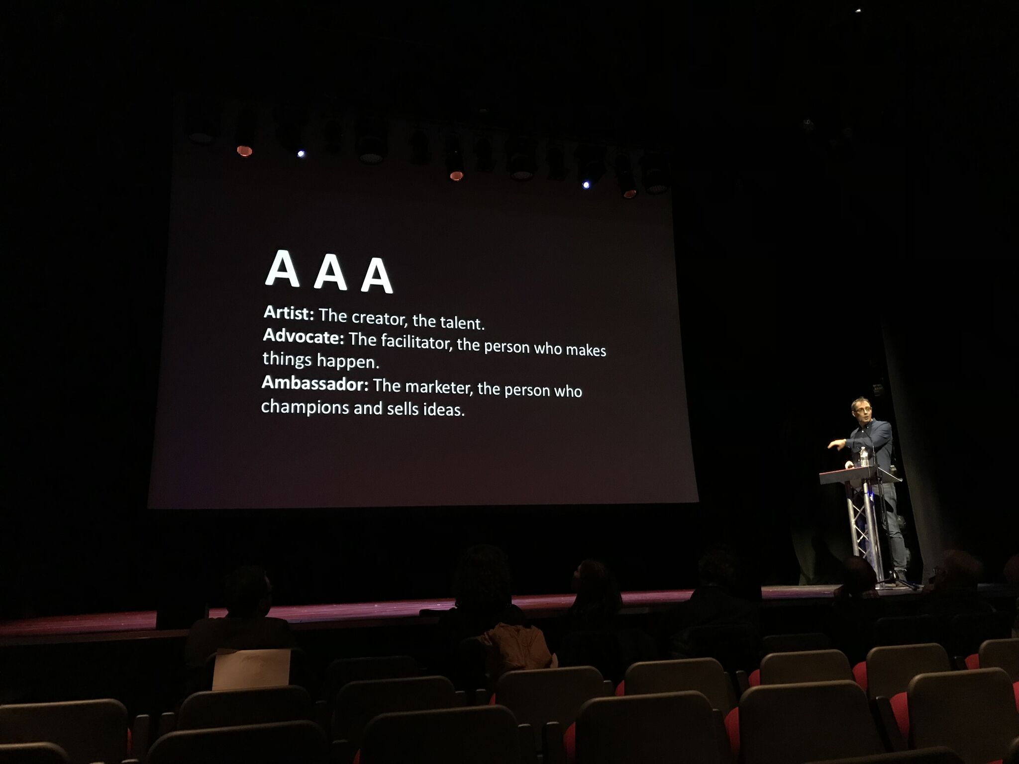 Image of speaker Steve Macleod on stage