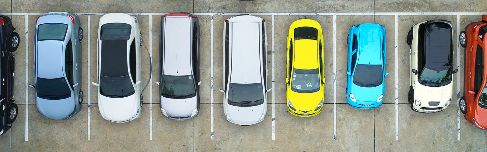 Image: Empty parking lots, aerial view.