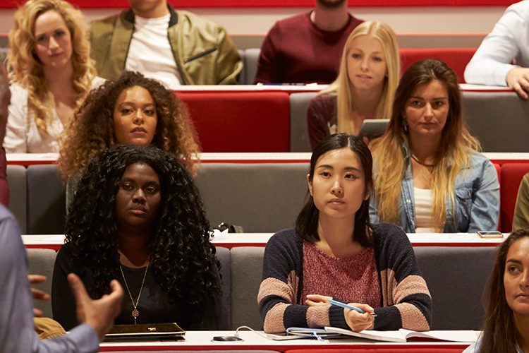 image: lecturer giving a lesson to a group of students