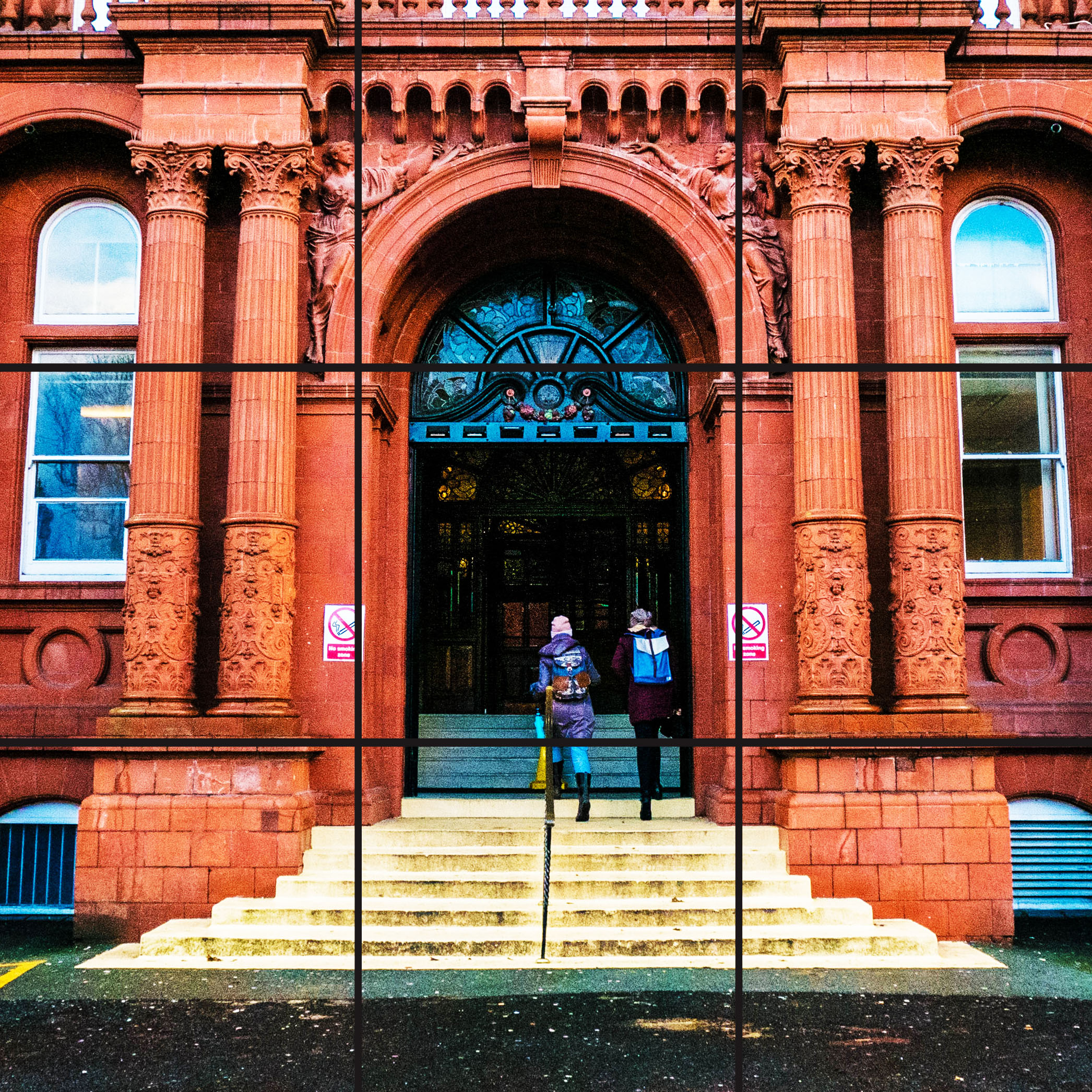 Image: Entrance to Peel Building with Phi Grid layer