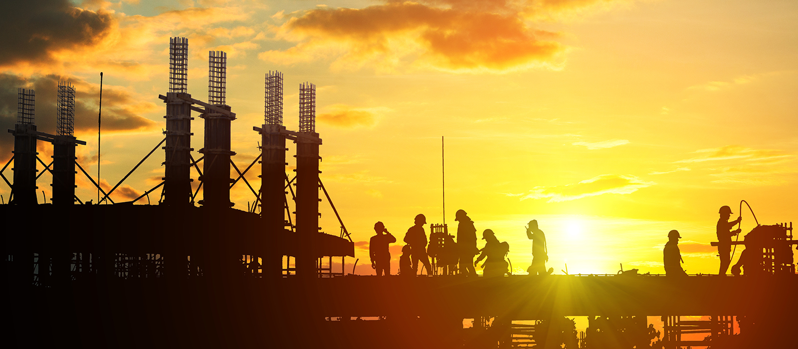 Image: Construction sunset