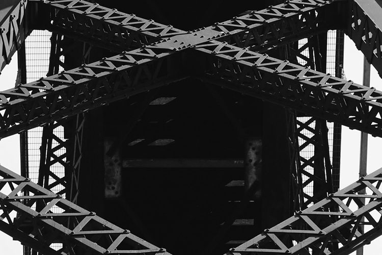 Black and White photo of a bridge