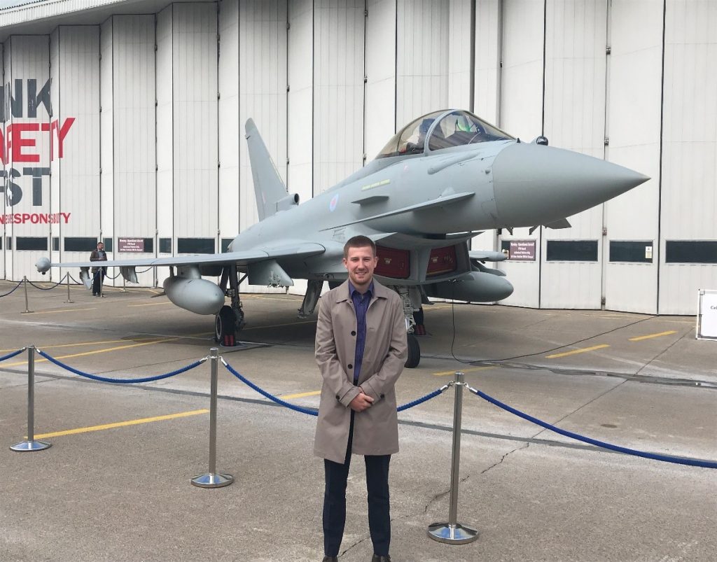 Alex Cook besides Eurofighter 