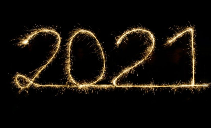 Light painting of 2021 using crackers