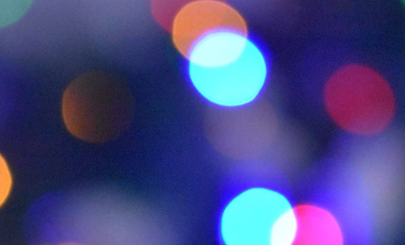 Close up of multi-coloured festive lights