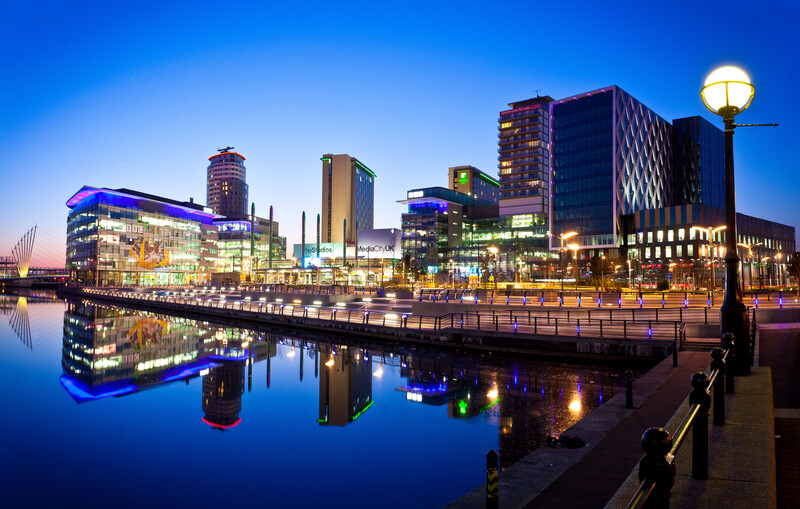 MediaCityUK at night