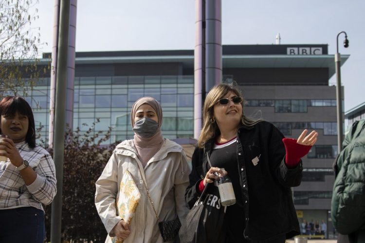 Photo of Aisha with her friends in MediacityUK