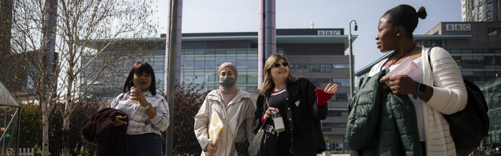 Photo of Aisha with her friends in MediacityUK