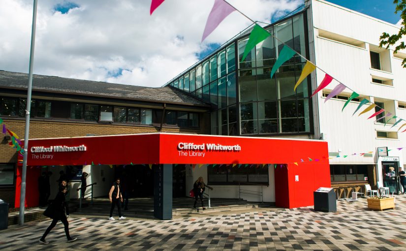 Photo of the entrance of the Clifford Whitworth Library