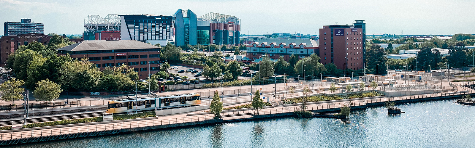 Drone shot of Old Trafford Stadium