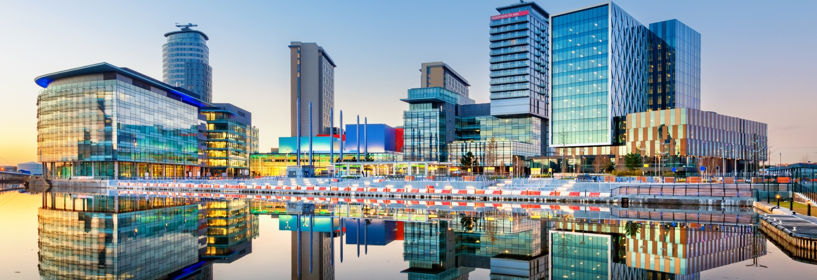 Photo of mediacity during sunset