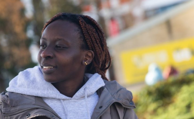 University of Salford student, Sharon, on Peel Park campus