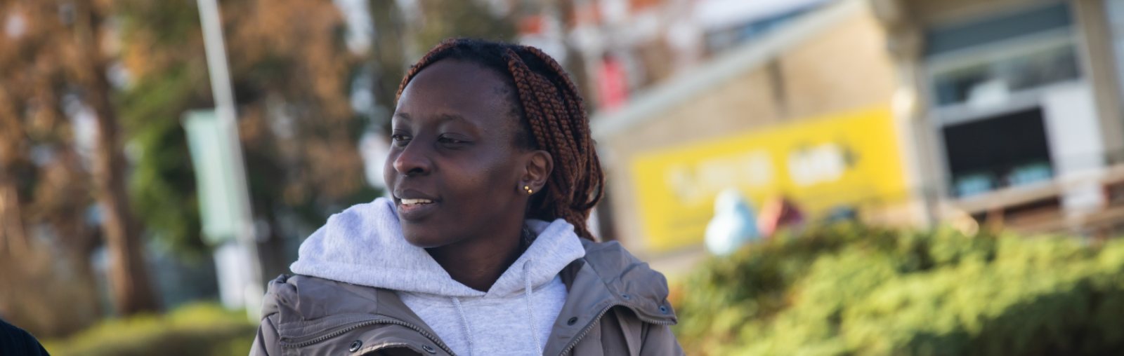 University of Salford student, Sharon, on Peel Park campus