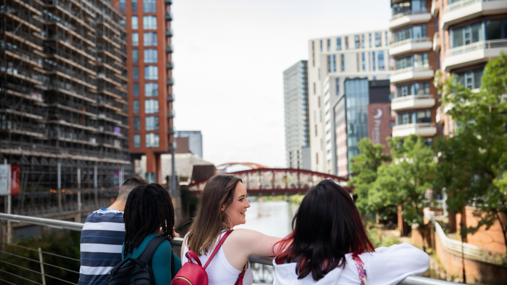 Students exploring Manchester's canals