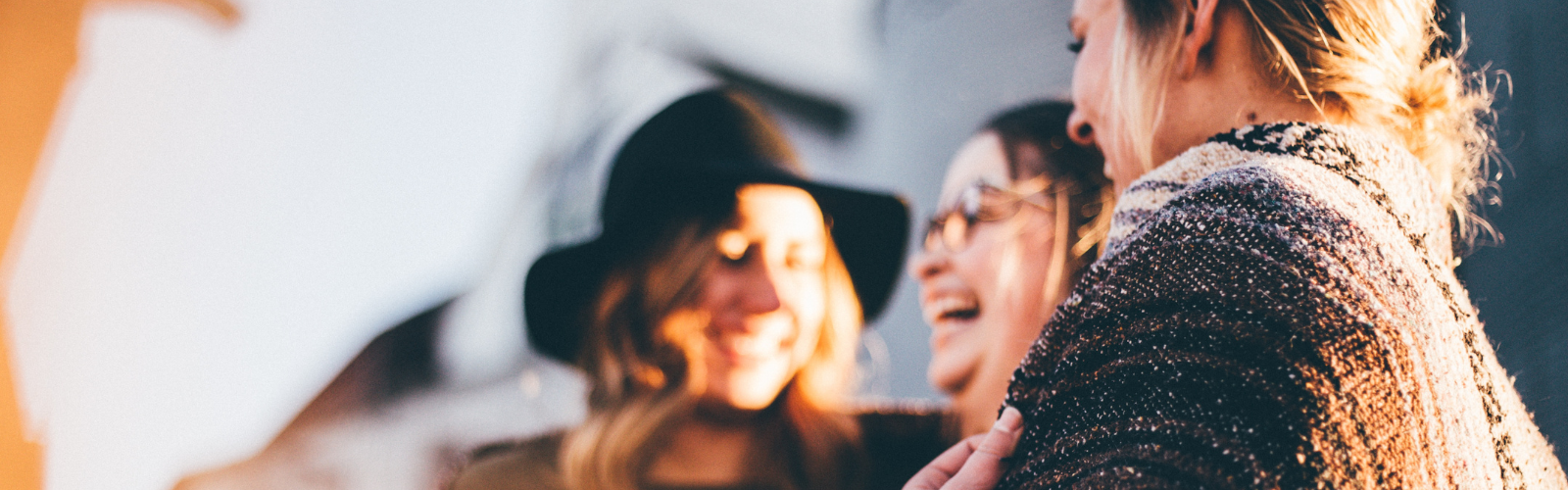 A group of friends laughing together.