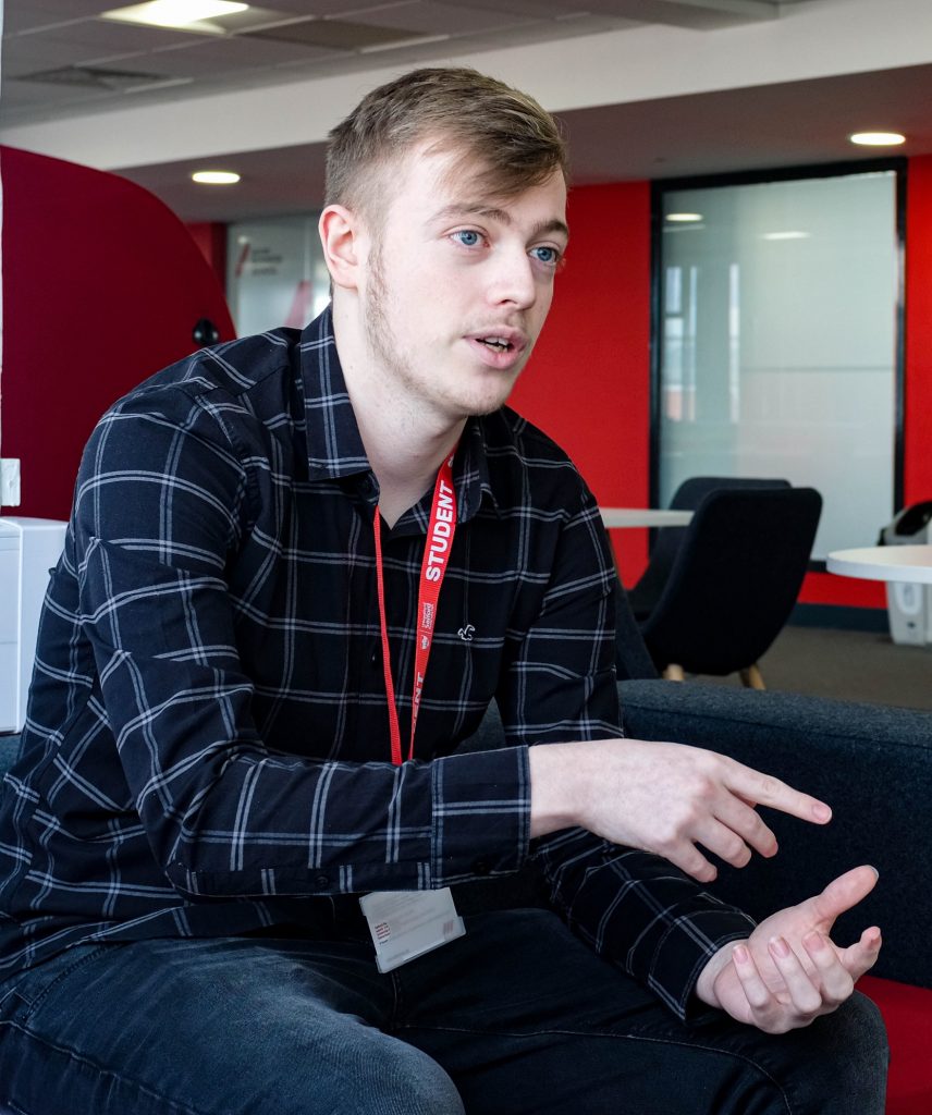 Photo of accounting and finance student Adam Brenan talking