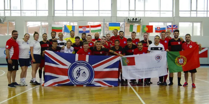 Tim's futsal team during the DiaEuro World Cup, Men's Health Week 