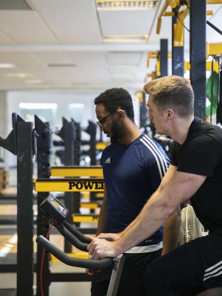 Students using the Sports Centre equipment, Men's Health Week