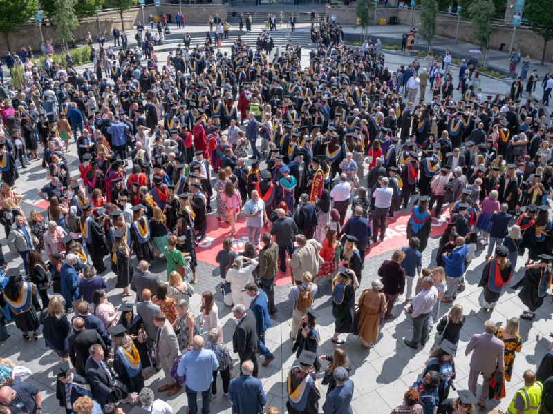 Graduates outside The Lowry.