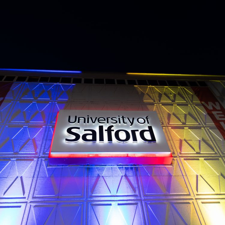 University of Salford at night