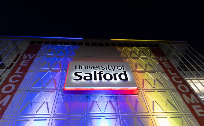 University of Salford at night