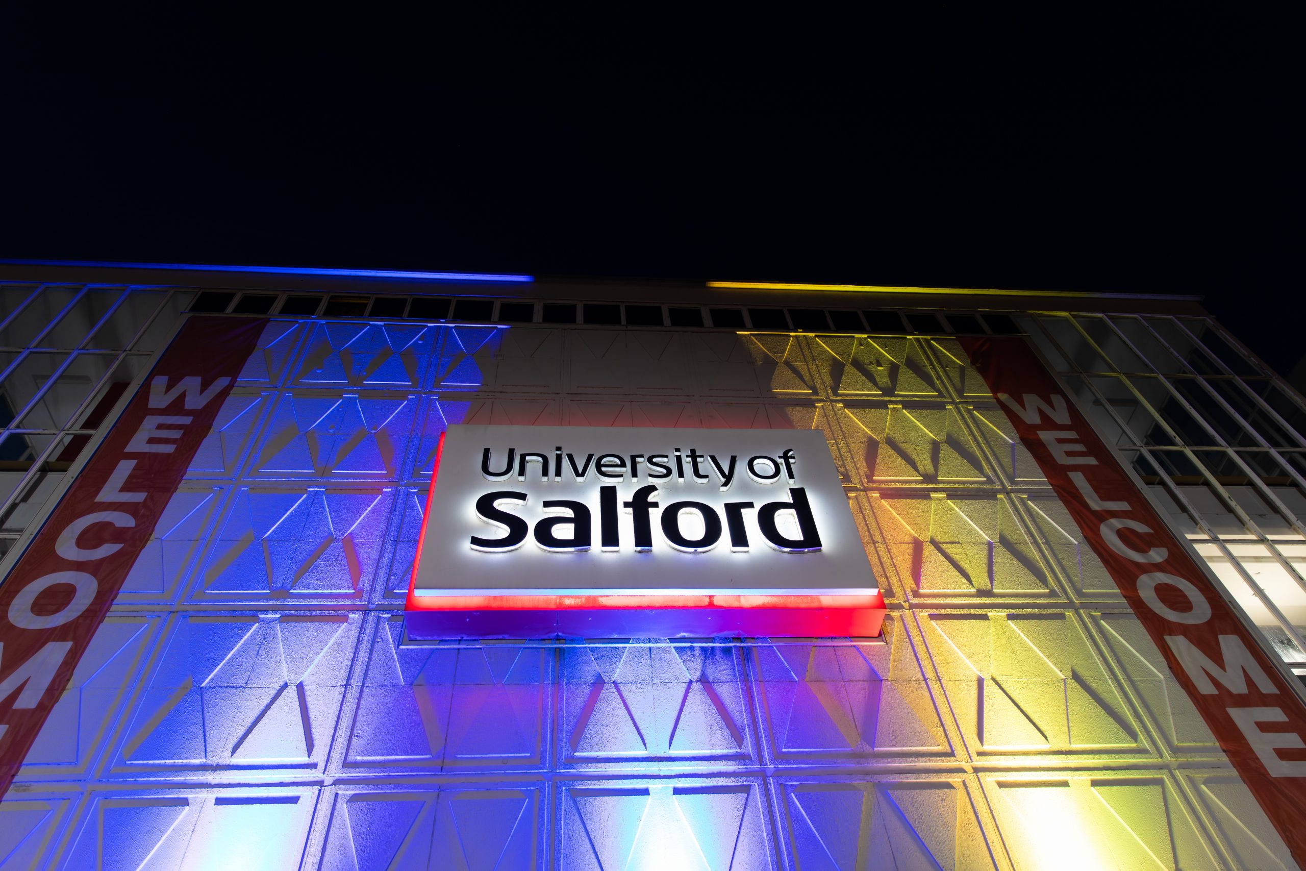 University of Salford at night