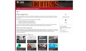 Ethics website front page